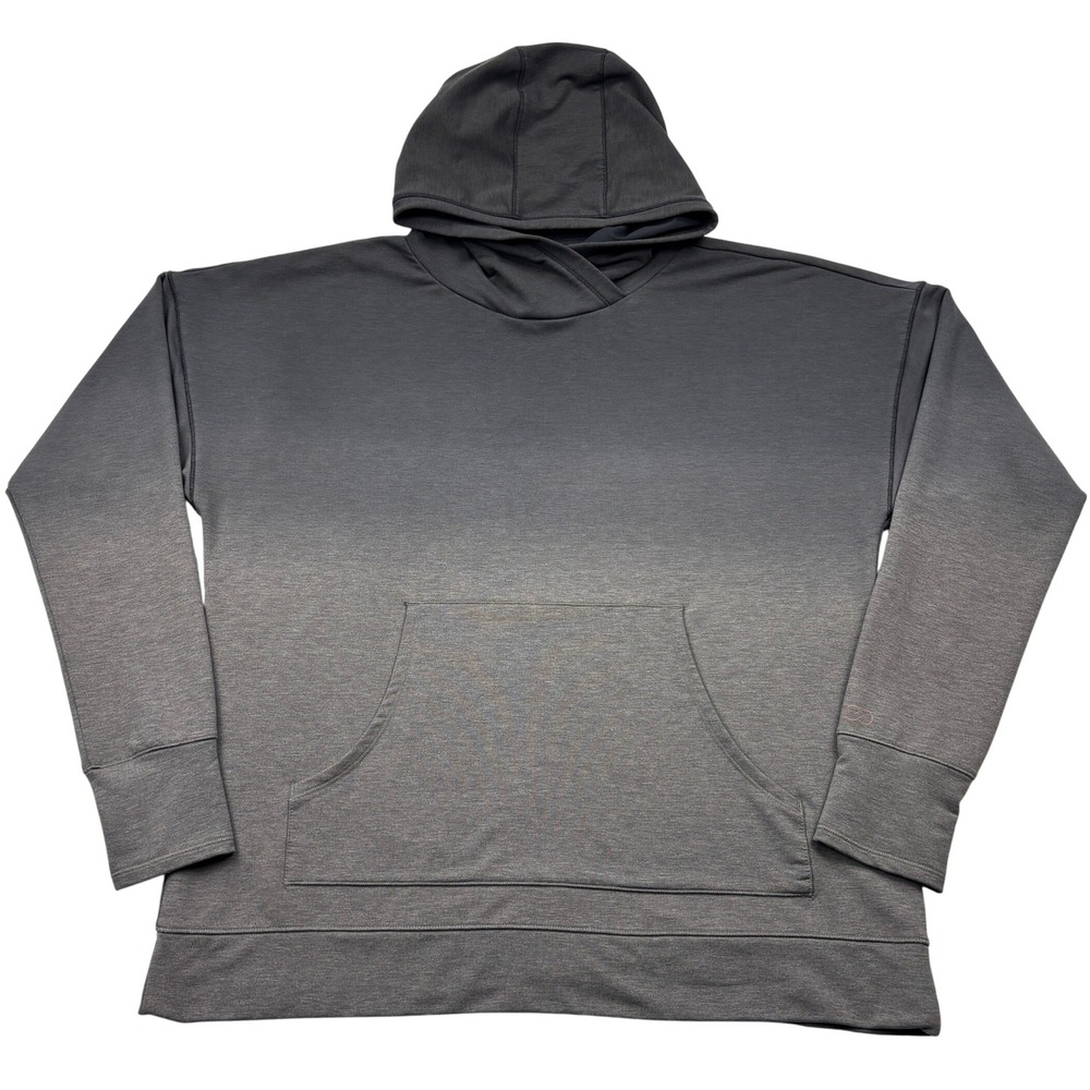 Calia by Carrie Underwood Hoodie Womens XL Gray Ombre Crossover Thumbhole Fleece